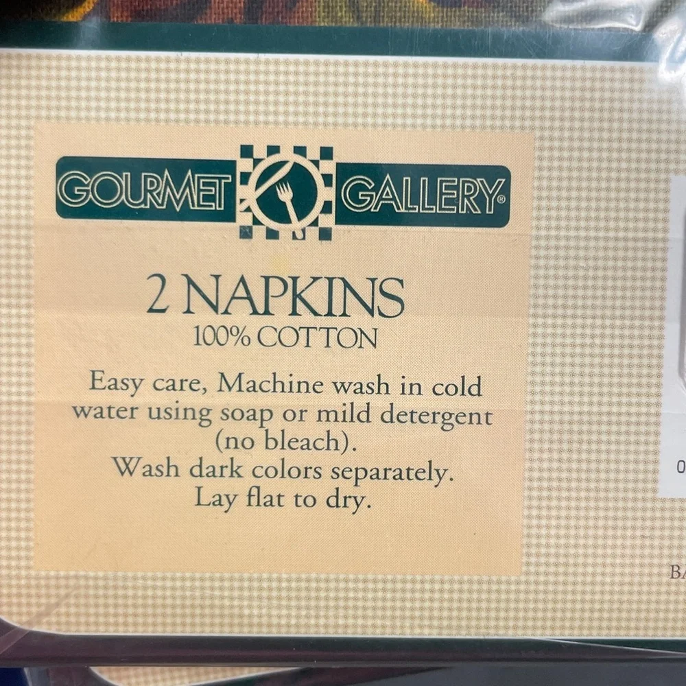 Gourmet‎ Gallery Sunflower Cloth Napkins lot of 4 NWT 90s Discontinued cotton